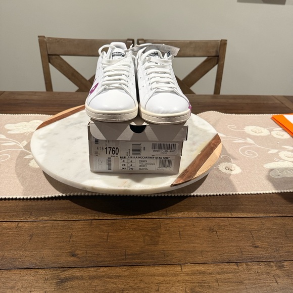 Adidas by Stella McCartney Stan Smith White and Purple Sneakers - Picture 3 of 9